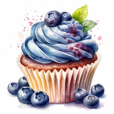 An intricately detailed watercolor clipart illustration displaying an ultra-realistic [specific design idea, like  cupcakes decorated with blueberries  ], isolated on a white background, in the style of ultra-detailed watercolor clipart illustrations, HDR watercolor clipart illustrations, 32K watercolor clipart illustrations, hyperrealistic watercolor clipart illustrations, ultra-intricate watercolor clipart illustrations, high-resolution watercolor clipart illustrations, high-definition waterco