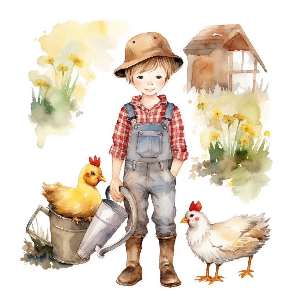 boy farming cliparts