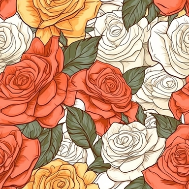 roses, romantic, contours. bold outline. watercolor clipart