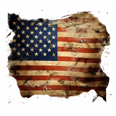 vintage distressed colonial flag, tattered clipart contour no background