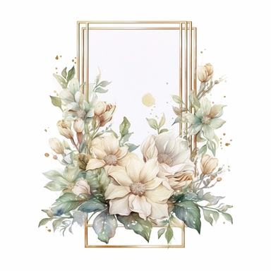 watercolour beautiful realistic white floral wedding flower spray on gold rectangle tall frame stand realistic elegant wedding floral display stand with white glitter wedding flowers ,build a family style clip art illustrated clip art graphics , PNG image,transparent background ,ultra highly detailed, 18k, sharp focus, bright photo with vibrant colours, digitally enhanced,photographic, enhanced graphics, png format, straight, sharp focus, bright lighting, intricate detailed png image ,high defin