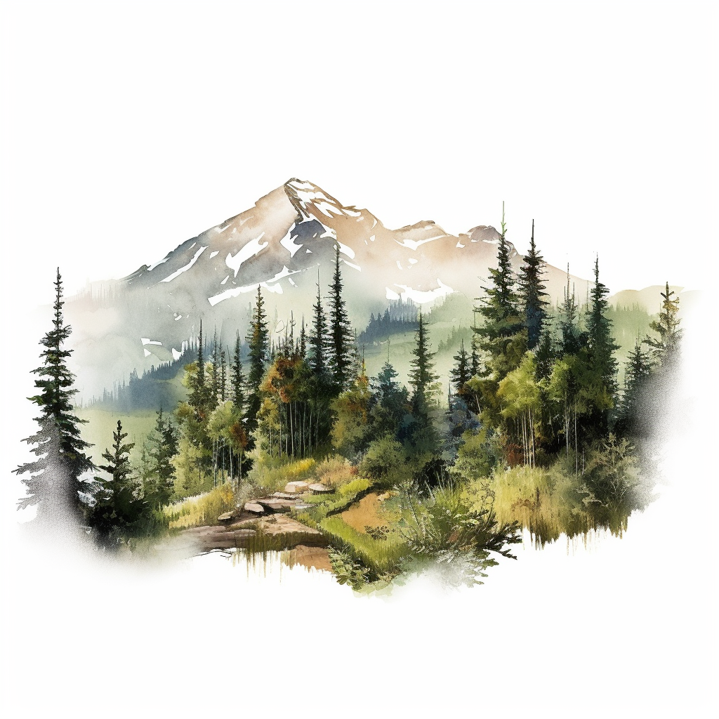 mountain tree cliparts