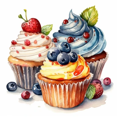 An intricately detailed watercolor clipart illustration displaying an ultra-realistic [specific design idea, like  cupcakes decorated at Christmas  ], isolated on a white background, in the style of ultra-detailed watercolor clipart illustrations, HDR watercolor clipart illustrations, 32K watercolor clipart illustrations, hyperrealistic watercolor clipart illustrations, ultra-intricate watercolor clipart illustrations, high-resolution watercolor clipart illustrations, high-definition watercolor 