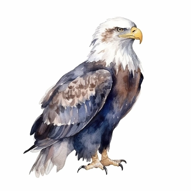 watercolor bald eagle clipart - watercolor clipart - watercolor bird, single design, detailed