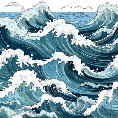 ocean waves, clipart
