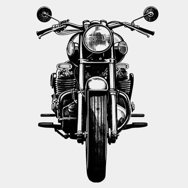 Motorcycles car clip art, black and white, very simple, clip art, front of motorcycle