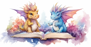 Adorable open watercolour book, cute baby dragons flying out, vivid colours, watercolor clipart, white background, I can’t believe how beautiful this is