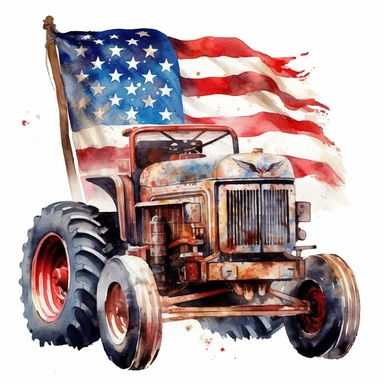 American flag, American, America Eagle, one nation under god, Clipart watercolor, architect, travel, tractors, eagle bird, no watermark, text, brush , 300 DPI , typography, shapes do not stick together, no text in the picture, on a white background