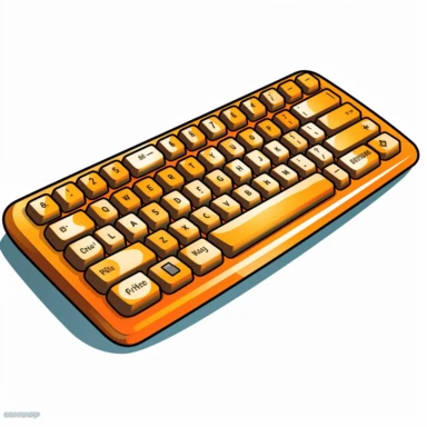 clipart, cartoon style, white background, keyboard