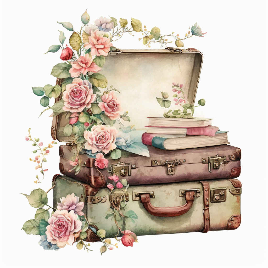 open suitcase clipart