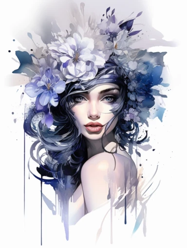Ink outlines, Alcohol ink wash, goddess solarium, Timeless voyage, gothic style, breathtaking portrait, 12k, modern clarity, sticker art, clipart png, digital painting, WHITE BACKGROUND, ultra details,