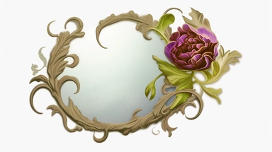 panoramic view, full view, elegant, decorative, illustration clipart style, beautiful purple peony accent, sharp focus, romantic, fantasy, centered, high detail, transparent background, adjust aspect ration to see full image, (--iw 10)