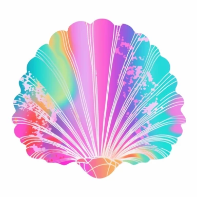 bay scallop in the style of lilly pulitzer isolated on a white background, vibrant colors, in the style of clipart