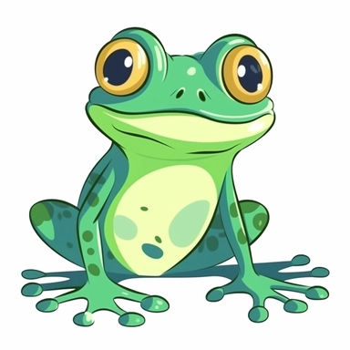 frog, cute vector clipart illustration cartoon style on a white background