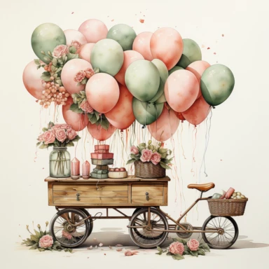 watercolour, baby theme, clipart, soft and muted pastel nuances, white background
