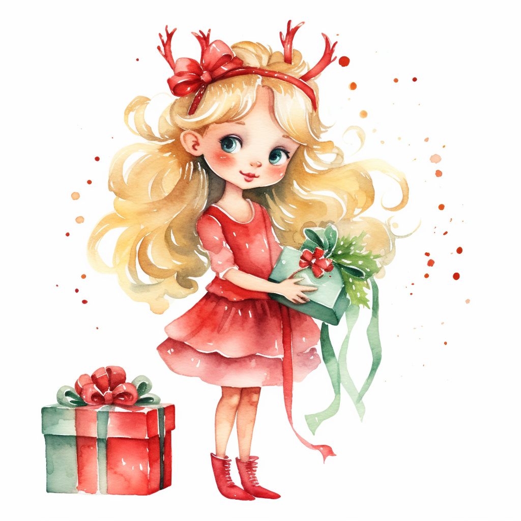 cute christmas present clipart