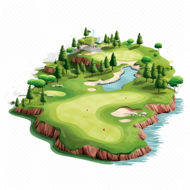 clip art, golf course, white background