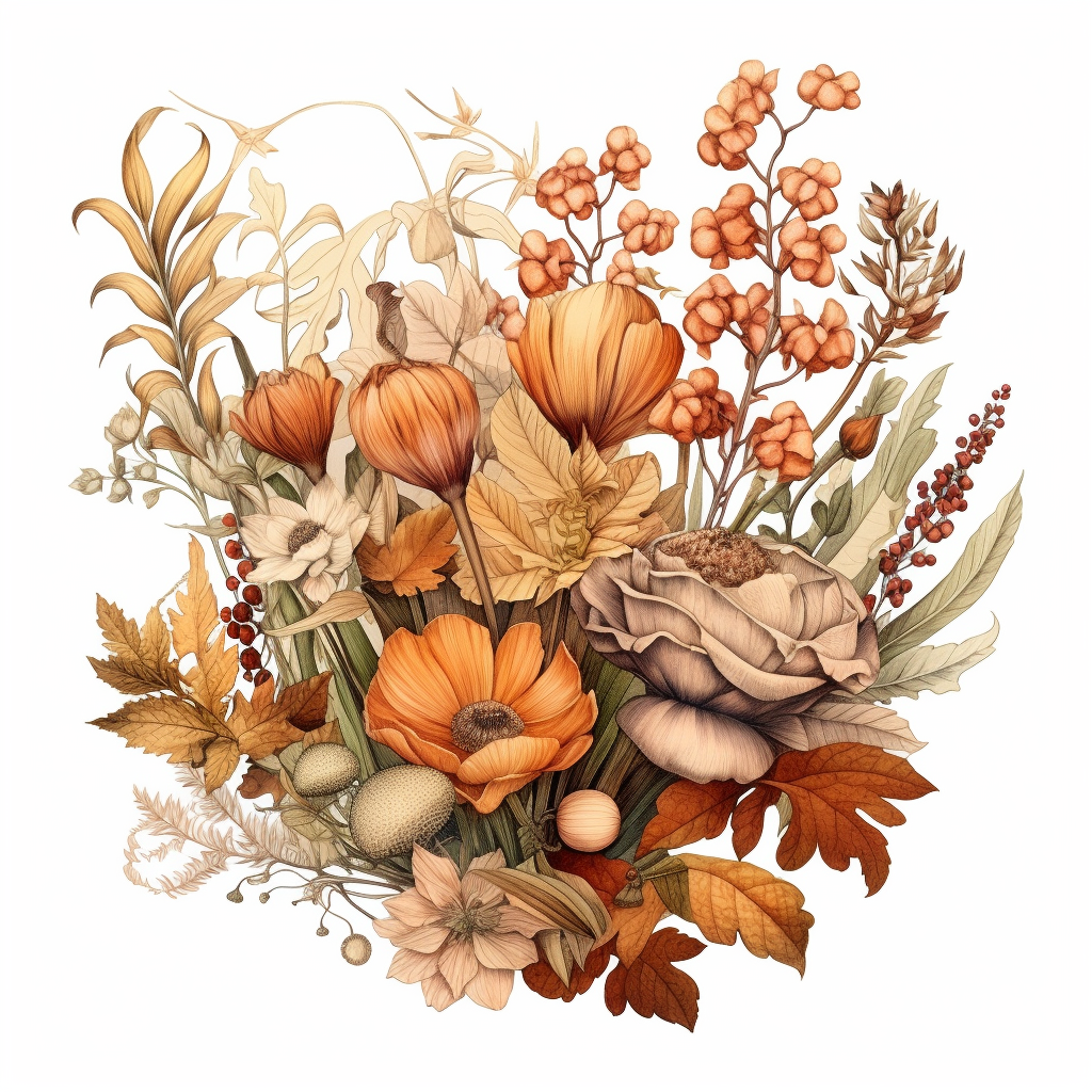 fall flowers cliparts