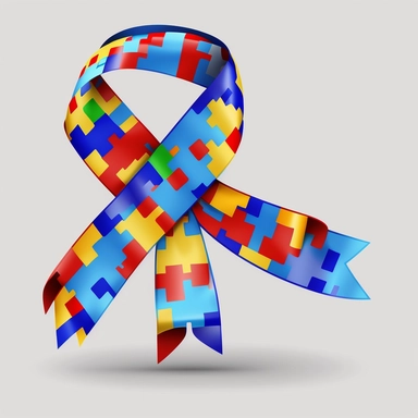 Autism Awareness Day, color ribbons, clipart, transparent background