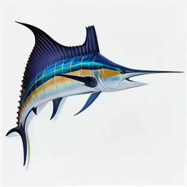 marlin taxidermy on white background clipart