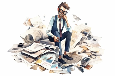 header index banner image for an photographer and lawyer, many papers and documents, what would be liked by photographers, clipart 2D, watercolor style, white border, white background, happy emotions