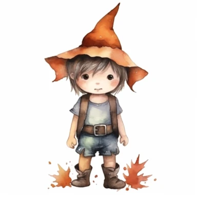 Cute little boy wearing Halloween costume , watercolor illustration for kids and children, clipart, sublimation, white background