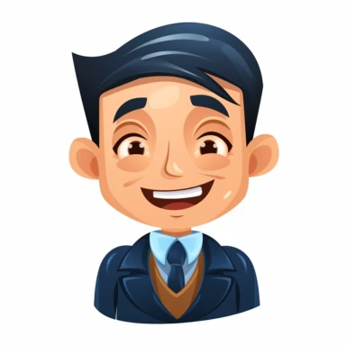 happy cute Insurance Broker face, cartoon, clipart, mascot, isolated on white background