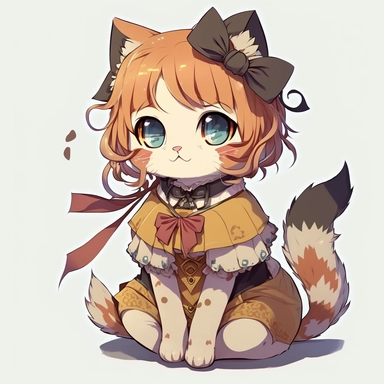 cute anime cat cosplaying clipart