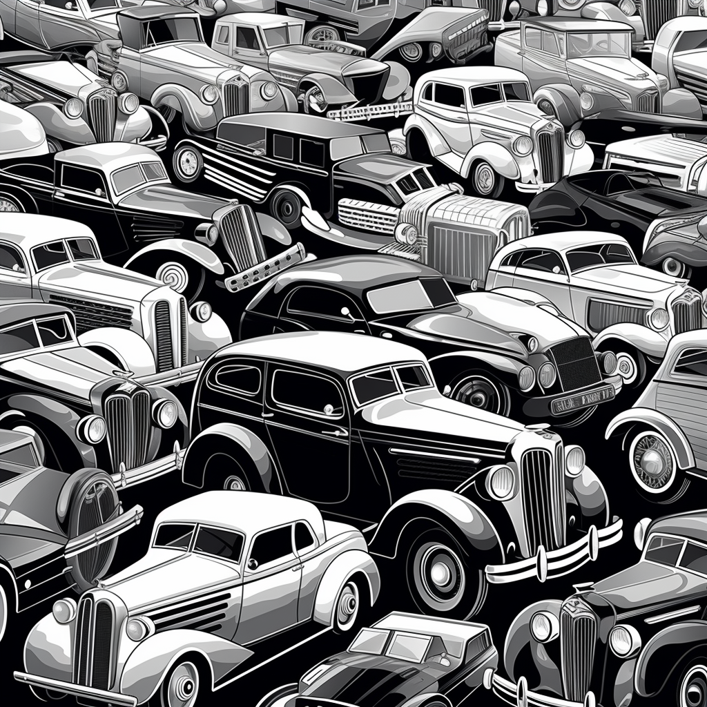 black and white car clipart