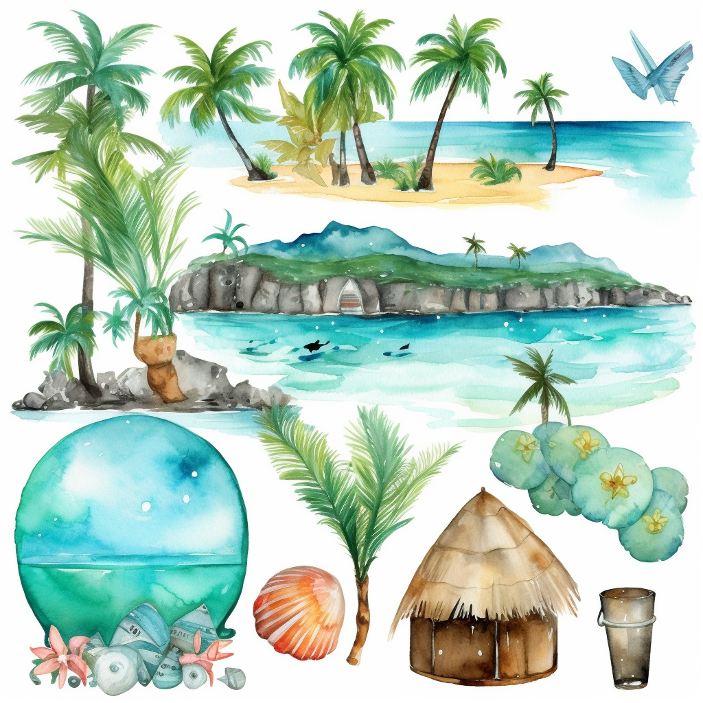 beach set cliparts