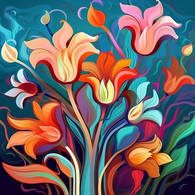 abstract flowers clip art