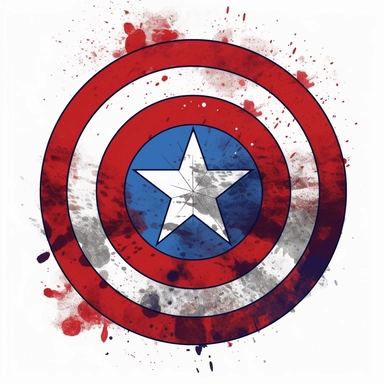 Captain america shield clipart, logo simple, vector, flat 2d, white background, vector style, graphic design, art, company registration , banksy colors
