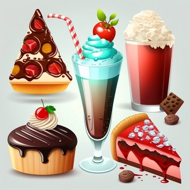 clipart of mouth watering Food and Drinks
