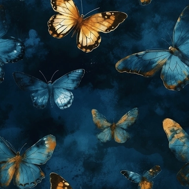 Background. watercolor sketch illustration of butterflies, digital art, elegant, clipart, isolated on a rich blue background