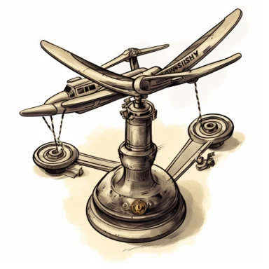 Imagine a set of scales, the traditional symbol of justice, balancing with precision and grace. Now picture this set of scales being propelled by a powerful jet engine, symbolizing swifter and more effective justice. Create a realistic-style illustration, yet in clipart format, that combines these two elements to represent an evolution in the way justice is applied and carried out.