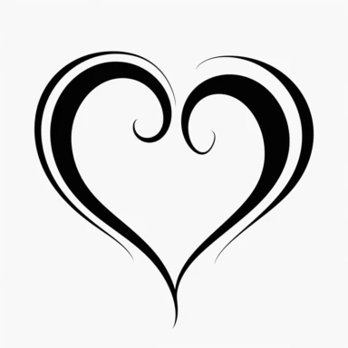 simple minimalist heart shape outline, in the style of powerful gestural mark-making, calligraphy-inspired, elegant calligraphy, clipart, vector, vector art,