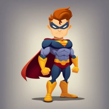 male kid superhero, full body, cartoon, vector, sharp focus, super detailed, illustration, 16:9, v4, q2, 16k, High quality, clipart
