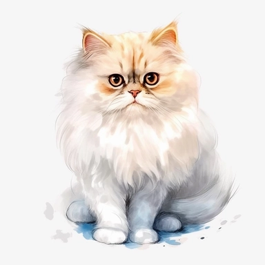 watercolour cute realistic Persian cat ultra detailed ultra photoreal intricate detailed beautiful magnificent Persian cat with perfect beautiful realistic eyes and intricate facial features four perfect legs and paws realistic detailed ,png image,high definition,300dpi,graphic clipart,computer graphics