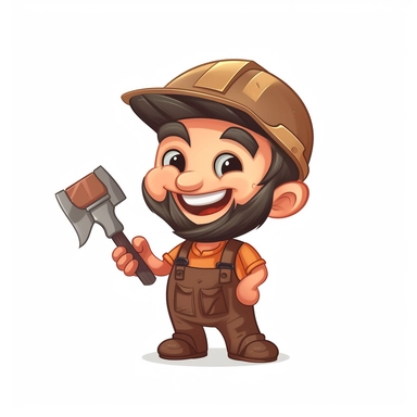 happy cute Carpenter face, cartoon, clipart, mascot, isolated on white background