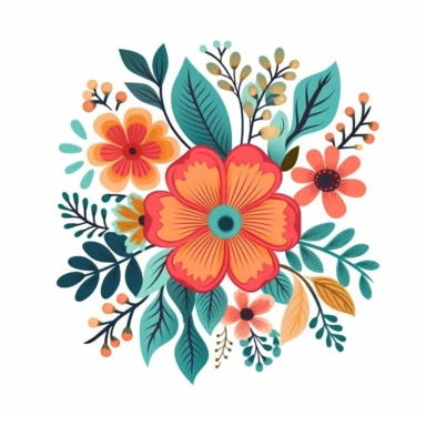 One of the trending clipart designs on Midjourney features a collection of vibrant flowers arranged on a clean white background. The clipart captures the essence of nature's beauty with its intricate details and bold colors, making it an appealing choice for various creative projects. The floral clipart design showcases a variety of blossoms, including roses, daisies, tulips, and more. Each flower is carefully illustrated, capturing its unique shape, texture, and petal arrangement. The vibrant c