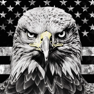 hawk head over american flag for personal use svg clipart free, in the style of aaron siskind, david yarrow, graphic black and white, multiple patterns, cut/ripped, roger deakins, stencil-based