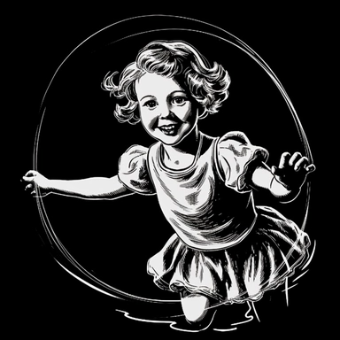 sketch clipart of 20s poster child playing, hd, white on black background, spaced out,--ar 3:2