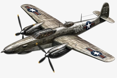 lockhead P-38 Lightening, WWII Army fighter plane, flying, Clipart, PNG Clipart, Illustration clipart, 4K, extremely detailed
