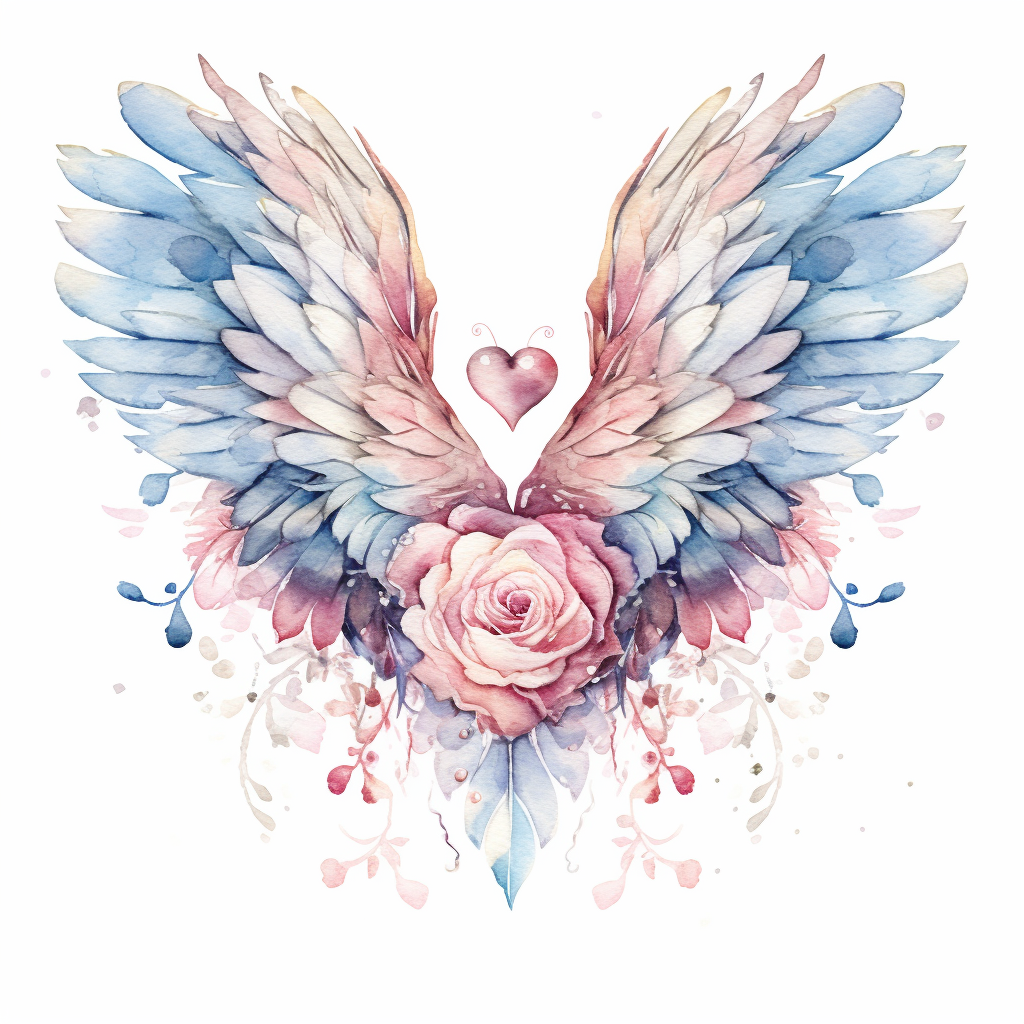 heart with wings clipart