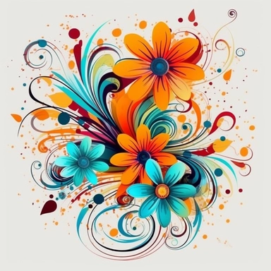 abstract flowers clip art