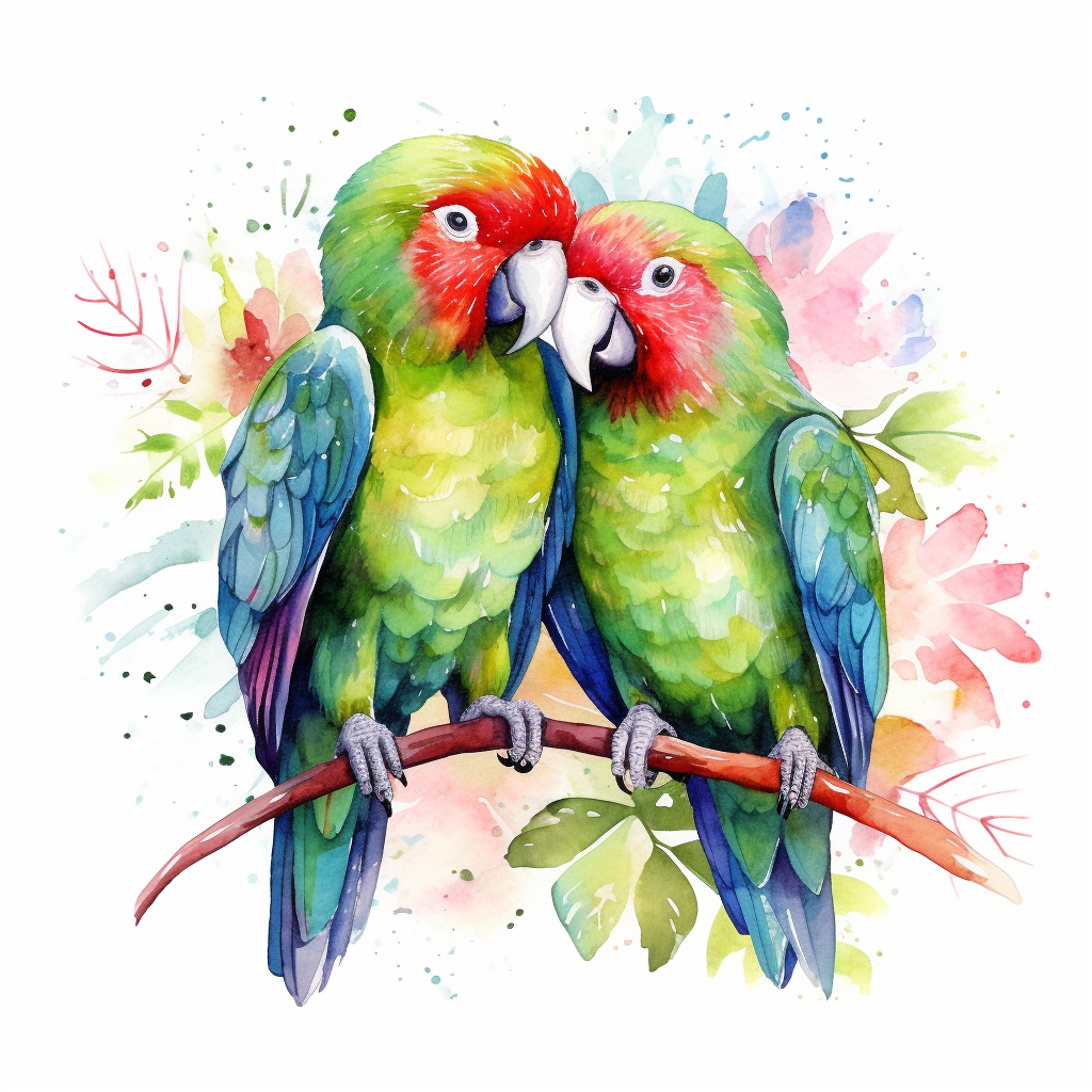green parrot cliparts
