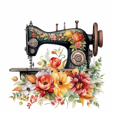 Sewing-Watercolor-Sublimation-Clipart floral