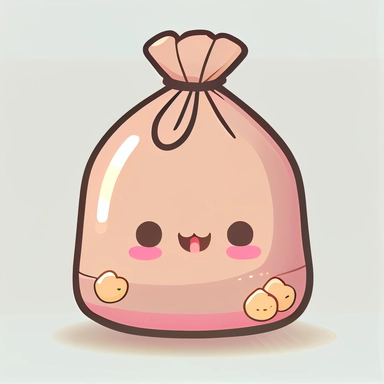 cute clipart money bag, kawaii