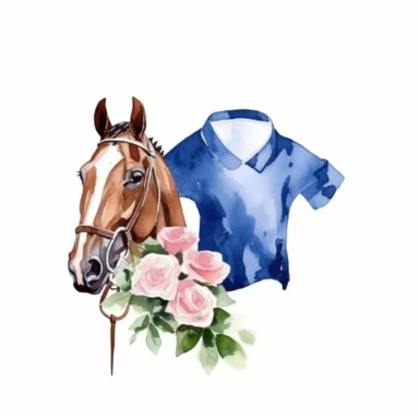 kentucky derby jersey, watercolor clipart, minimalist, isolated white background
