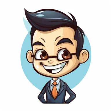 happy cute Investment Banker face, cartoon, clipart, mascot, isolated on white background